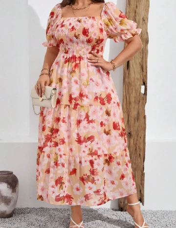 Rochie lunga SHEIN CURVE, floral print