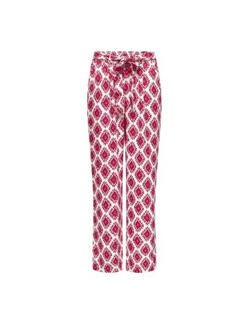 Pantaloni Only, alb/rosu