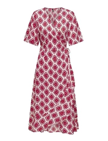 Rochie medie Only, rosu/alb
