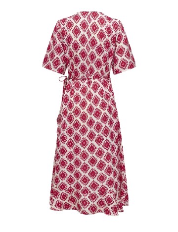 Rochie medie Only, rosu/alb