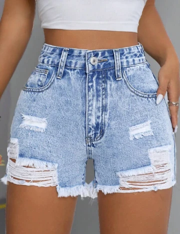 Pantaloni scurti SHEIN, albastru