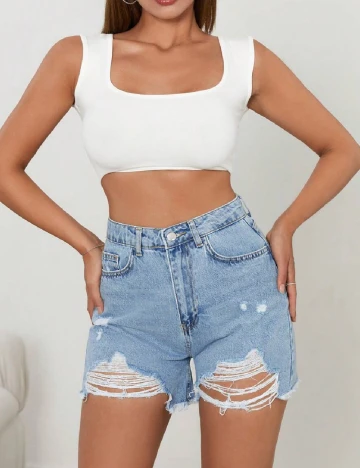 Pantaloni scurti SHEIN, albastru