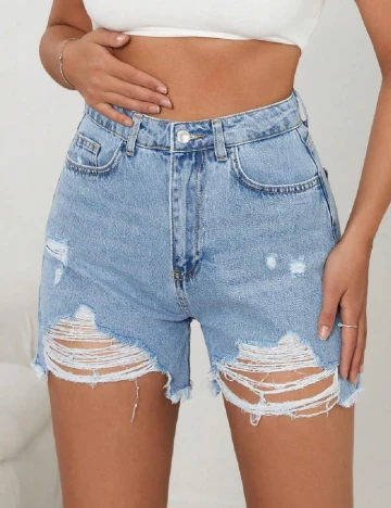 Pantaloni scurti SHEIN, albastru