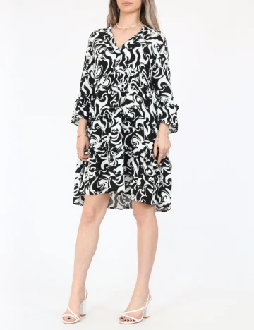 Rochie scurta Vero Moda, negru/alb