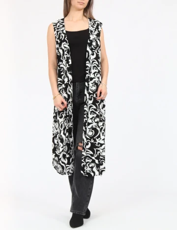 Cardigan Vero Moda, alb/negru