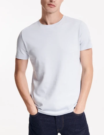 Tricou Reserved, albastru pal