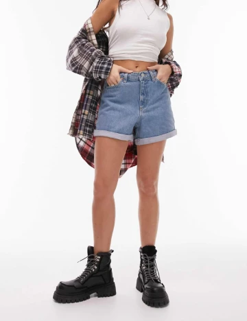 Pantaloni scurti Top Shop, albastru Albastru