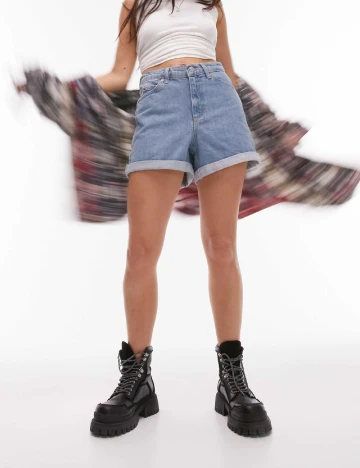 Pantaloni scurti Top Shop, albastru Albastru