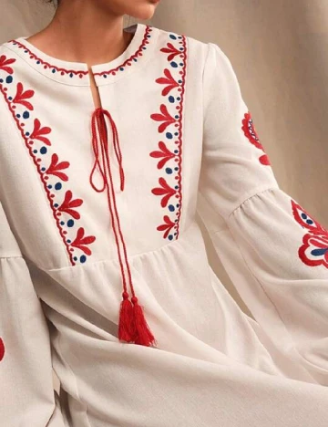 Rochie lunga Anewsta, alb Alb