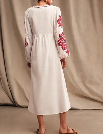 Rochie lunga Anewsta, alb Alb