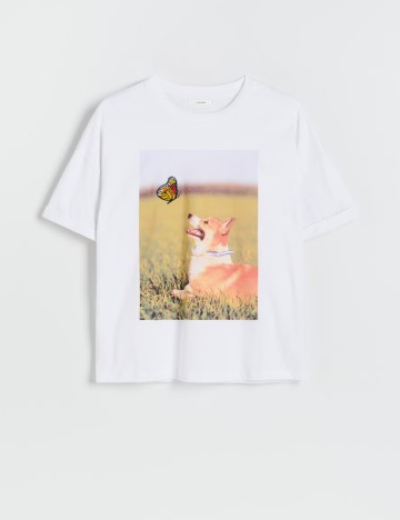Tricou Reserved, alb