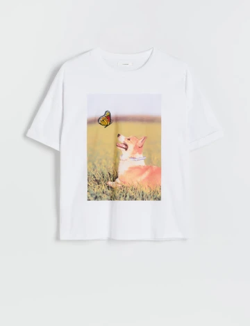 Tricou Reserved, alb