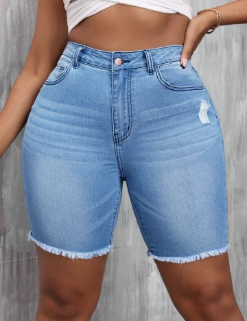 Pantaloni scurti SHEIN CURVE, albastru