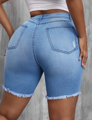 Pantaloni scurti SHEIN CURVE, albastru