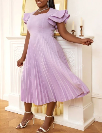 Rochie medie Aomei Plus Size, mov Mov
