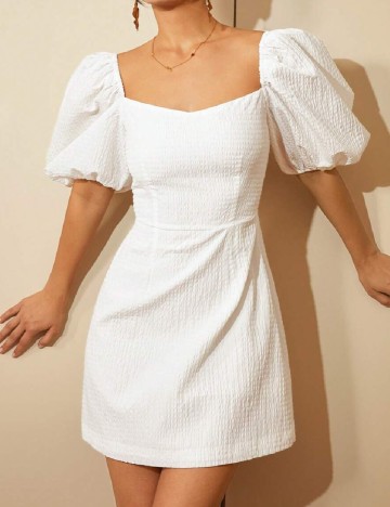 Rochie scurta Amy Enjoy Life, alb