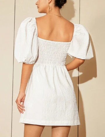Rochie scurta Amy Enjoy Life, alb