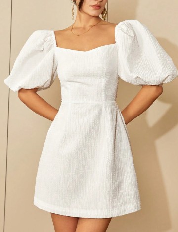 Rochie scurta Amy Enjoy Life, alb