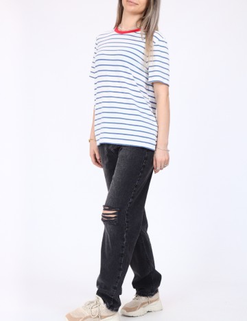 Tricou Vero Moda, alb/albastru