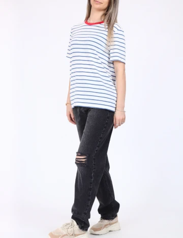 Tricou Vero Moda, alb/albastru