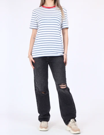 Tricou Vero Moda, alb/albastru