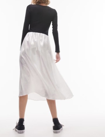 Rochie medie Top Shop, alb/negru