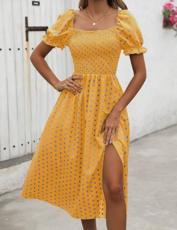 Rochie medie SHEIN, mustar