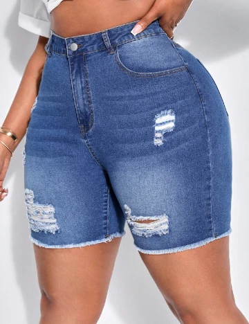 Pantaloni scurti SHEIN CURVE, albastru