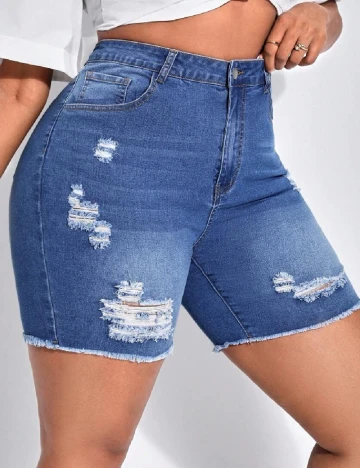 Pantaloni scurti SHEIN CURVE, albastru