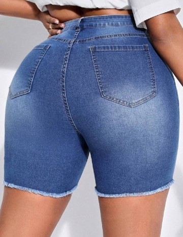 Pantaloni scurti SHEIN CURVE, albastru
