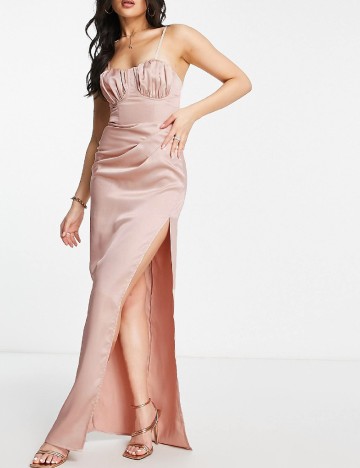 Rochie lunga First Distraction, roz