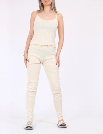 Pantaloni de pijama Vero Moda, crem