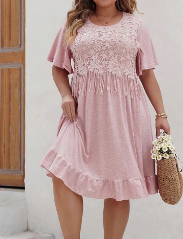 Rochie scurta SHEIN CURVE, roz