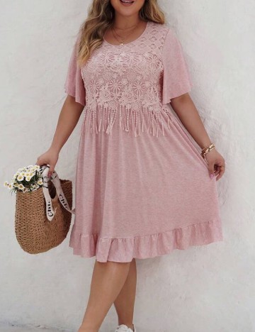 Rochie scurta SHEIN CURVE, roz