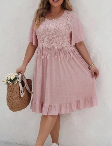 Rochie scurta SHEIN CURVE, roz