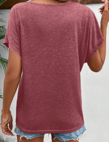 Tricou SHEIN, roz pudra inchis