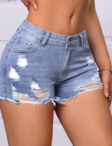 Pantaloni scurti SHEIN, albastru