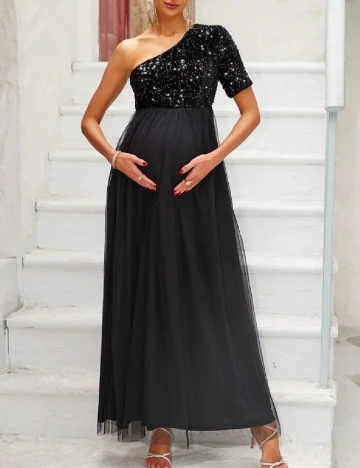 Rochie lunga SHEIN Maternity, negru