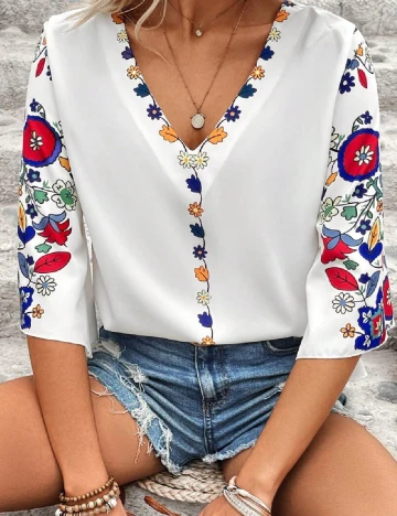 Bluza SHEIN, alb Alb