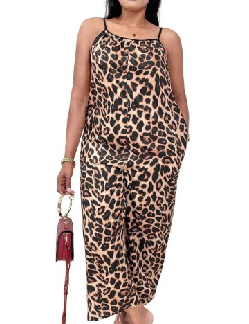 Salopeta SHEIN CURVE, animal print
