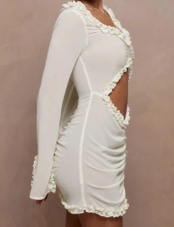 Rochie scurta Musera, ecru