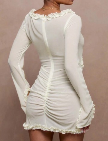 Rochie scurta Musera, ecru