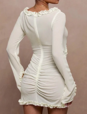 Rochie scurta Musera, ecru