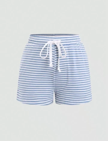 Pantaloni scurti SHEIN, albastru/alb Albastru