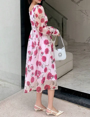 Rochie medie Dazy, roz