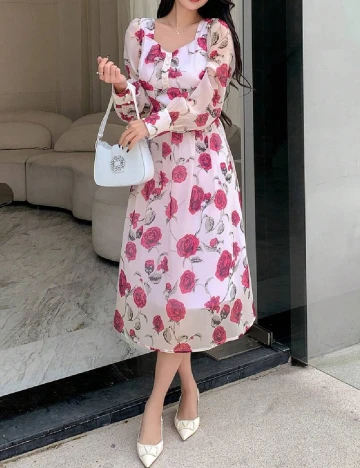 Rochie medie Dazy, roz