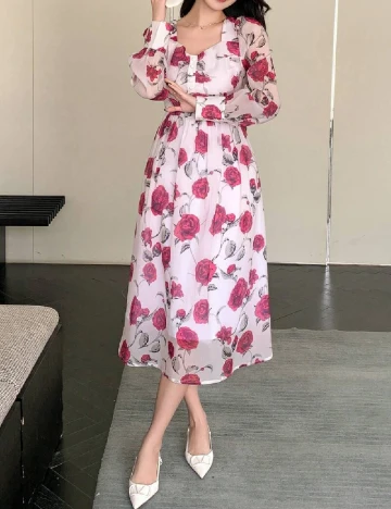 Rochie medie Dazy, roz