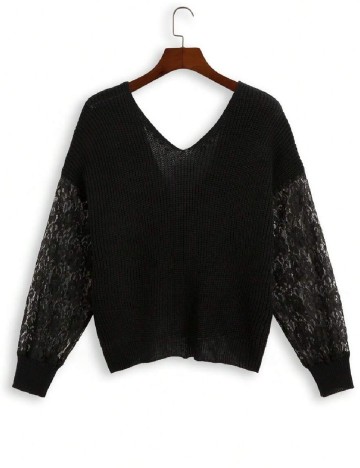 Pulover SHEIN CURVE, negru