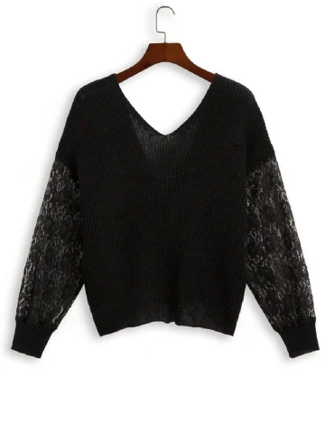 Pulover SHEIN CURVE, negru