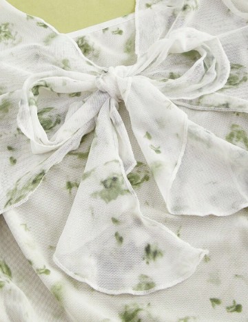 Bluza SHEIN, alb/verde